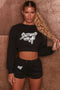 Female Long sleeve crop  Short Set " Stop Playing with me "
